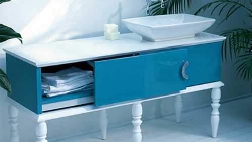 Designed Feminine blue bathroom furniture Ypsilon Designed Feminine blue bathroom furniture Ypsilon