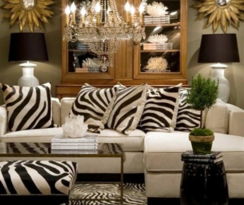 Zebra and leopard pattern in the interior