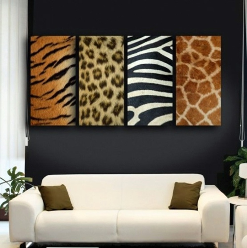 Zebra and leopard pattern in the interior