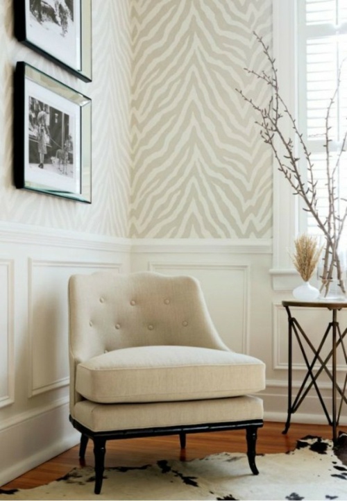 Zebra and leopard pattern in the interior
