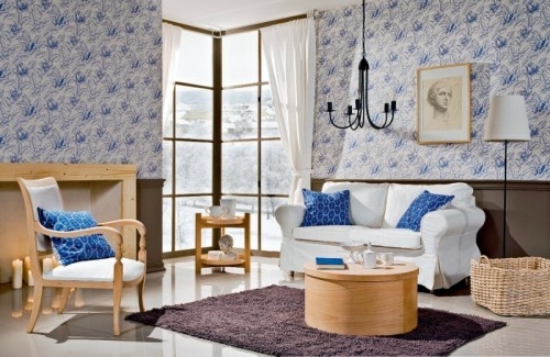 Living room design full color contrasts