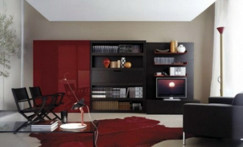 Living room design full color contrasts