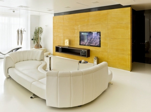 Living room design full color contrasts