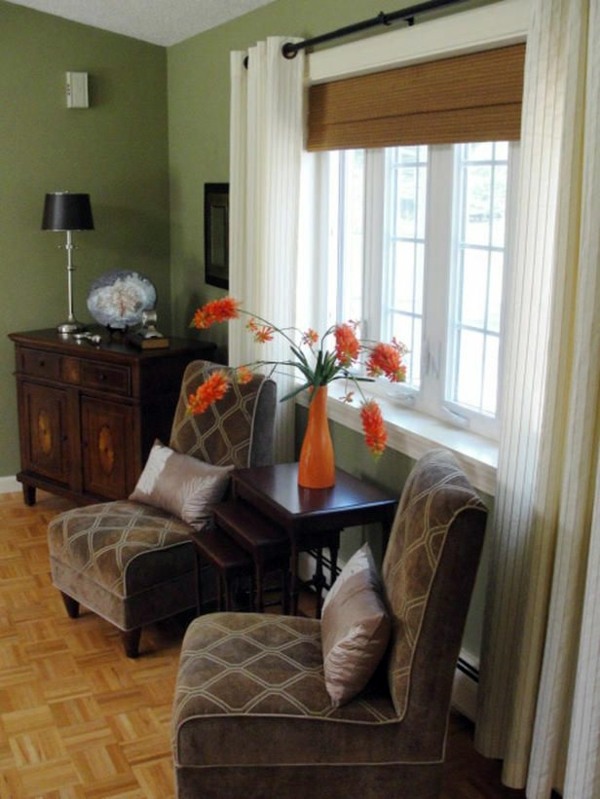 Green wall color - can be reached by a trendy decor