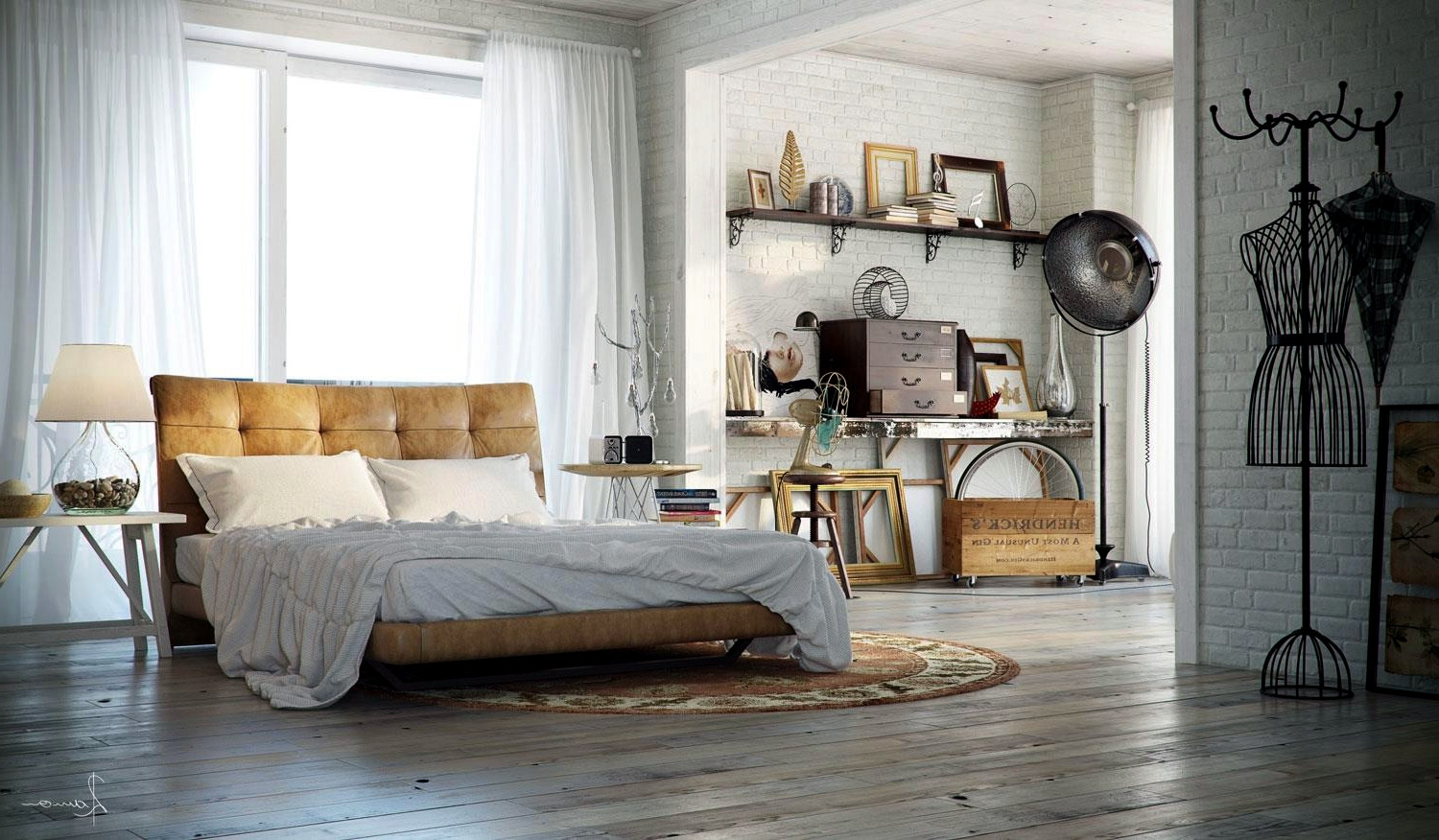 Industrial bedrooms with divine detail