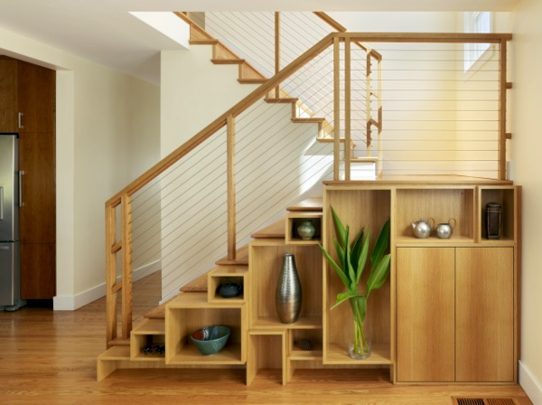 Modern stairs - Practical advice for the use of the area under the stairs
