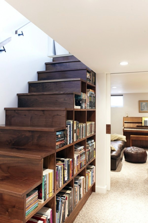 Modern stairs Practical advice for the use of the area under the