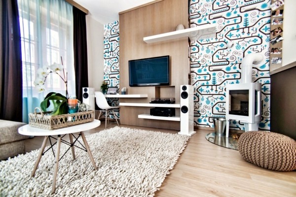 Wohnideen - Wall design with wallpaper
