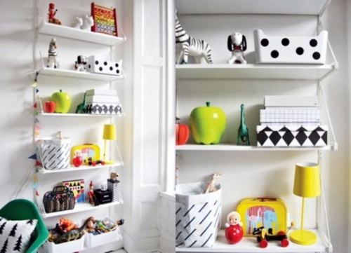 Compact and modern nursery interior for siblings