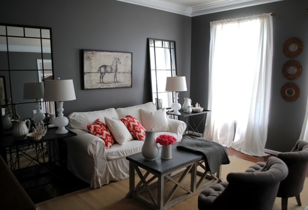 Gray as trendy color for the wall design