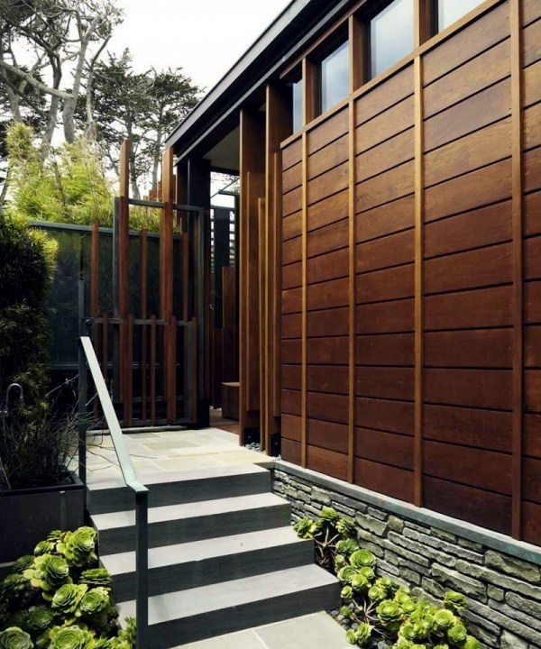Contemporary wooden house Japanese elements and courtyard with a glass roof Contemporary wooden house Japanese elements and courtyard with a glass roof