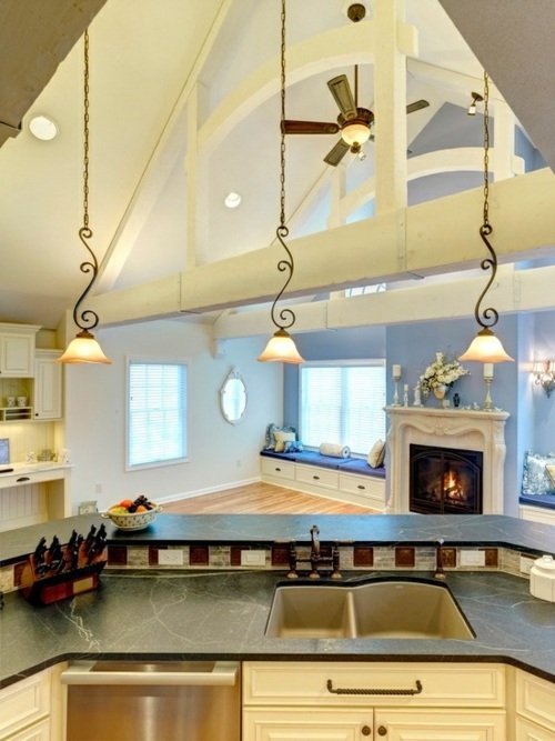 Setting cozy kitchen in country style Setting cozy kitchen in country style