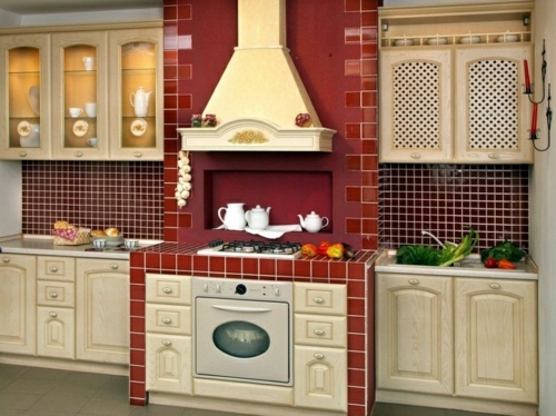 Setting cozy kitchen in country style Setting cozy kitchen in country style