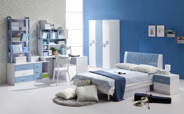 Powder Blue wall paint - water-colored interior