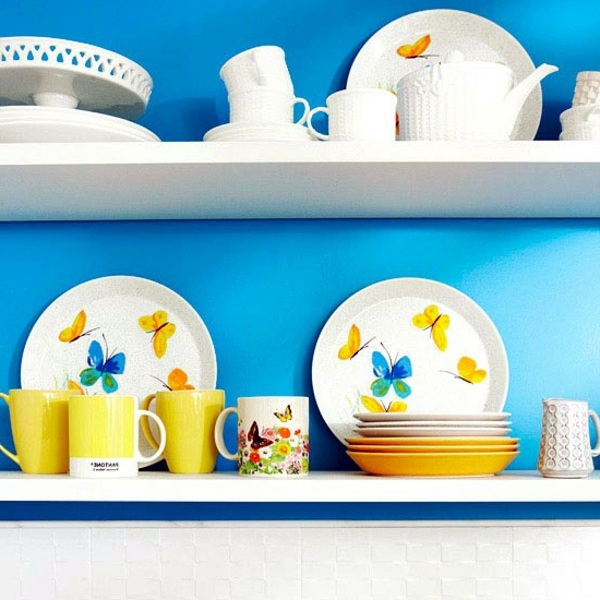 Powder Blue wall paint - water-colored interior