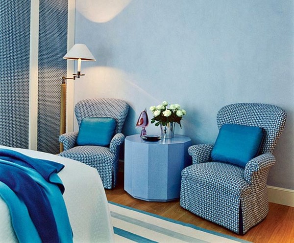 Powder Blue wall paint - water-colored interior