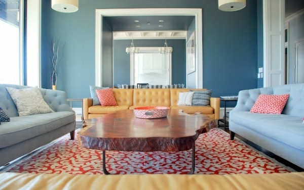 Powder Blue wall paint - water-colored interior