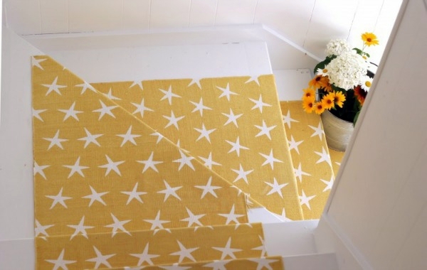 Fabulous staircase rugs bring color