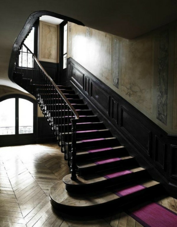 Fabulous staircase rugs bring color