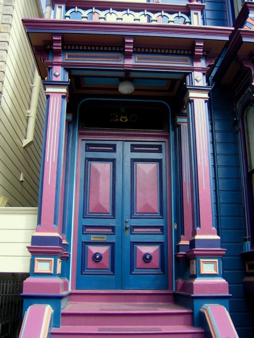 12 exquisite front door designs in purple color
