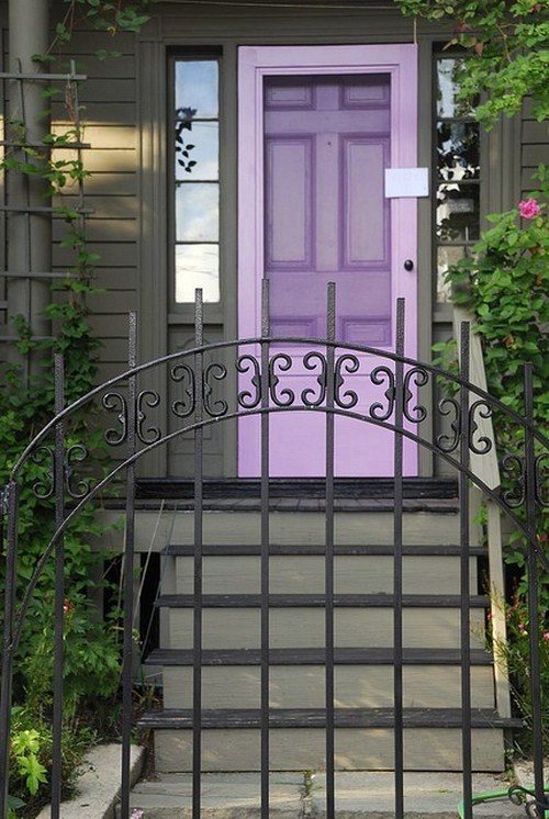 12 exquisite front door designs in purple color