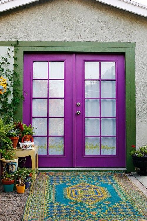 12 exquisite front door designs in purple color