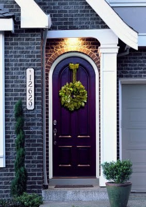 12 exquisite front door designs in purple color Avso