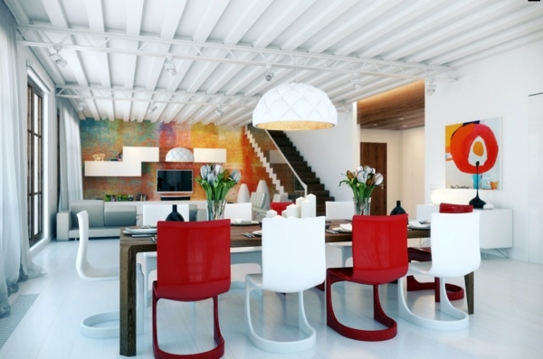 Unique dining room with new chairs