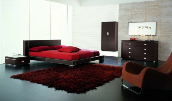 Schlafzimmer komplett - Minimalist Red Bedroom - Vibrant red color Schlafzimmer komplett - Minimalist Red Bedroom - Vibrant red color