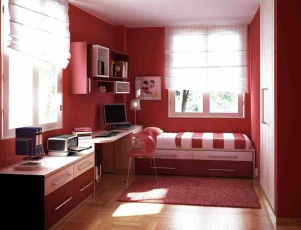 Minimalist Red Bedroom - Vibrant red color