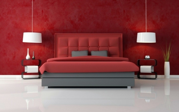 Minimalist Red Bedroom - Vibrant red color