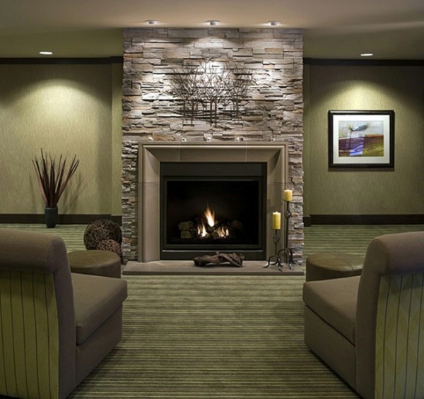 Receive the natural home - natural stone wall in the living room Receive the natural home - natural stone wall in the living room