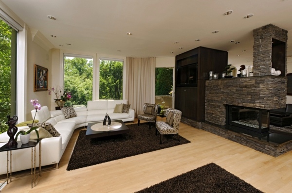 Receive the natural home - natural stone wall in the living room Receive the natural home - natural stone wall in the living room