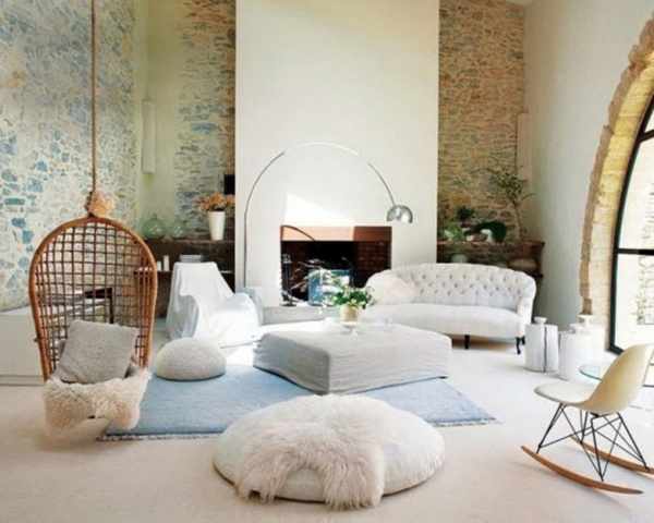 Receive the natural home - natural stone wall in the living room Receive the natural home - natural stone wall in the living room