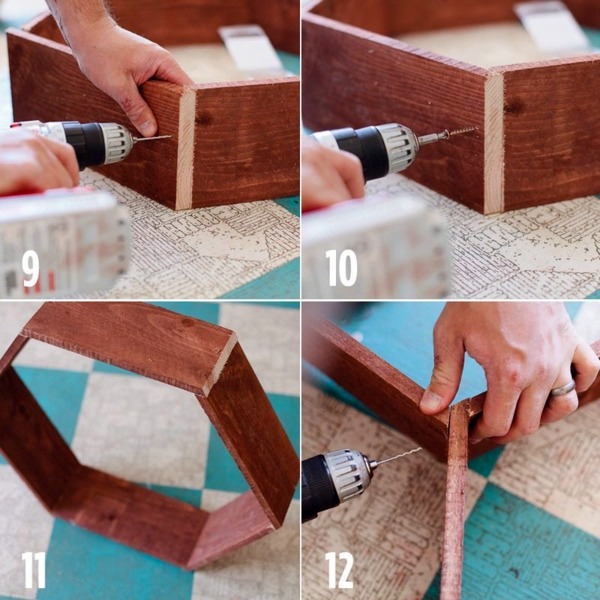 DIY wall shelf honeycomb - creative ideas for your home