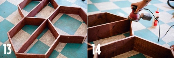 DIY wall shelf honeycomb - creative ideas for your home