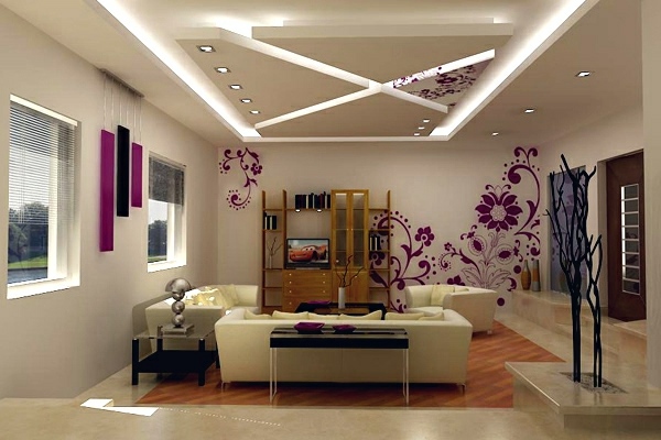 Ceiling design in living room – amazing, suspended ceilings | Interior