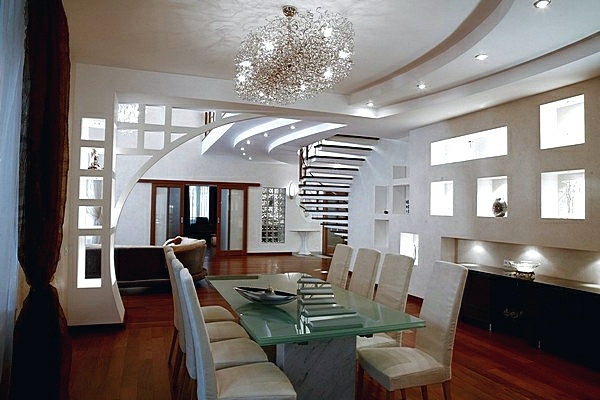 Ceiling design in living room - amazing, suspended ceilings
