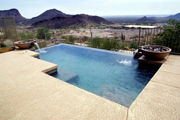 pool with garden