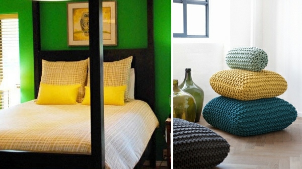 Bright colors in interior design combine - dominant and complementary shades