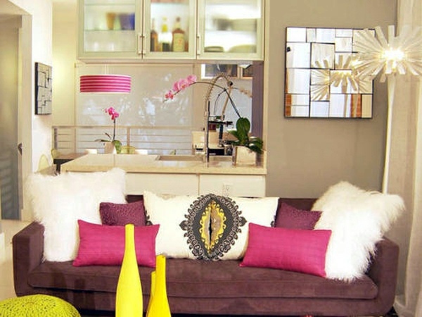Bright colors in interior design combine - dominant and complementary shades Bright colors in interior design combine - dominant and complementary shades