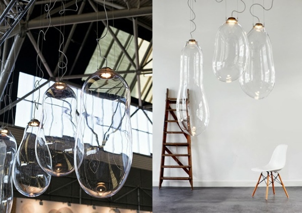 Hanging lamps in bubble form of Alex de Witte for Dark Hanging lamps in bubble form of Alex de Witte for Dark
