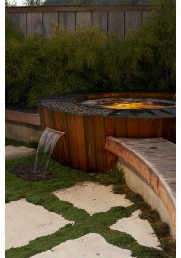 Enjoy relaxing bath in the garden Enjoy relaxing bath in the garden