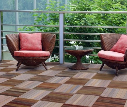 Lay Patio And Balcony With Wooden Tiles Use Wood Tiles For