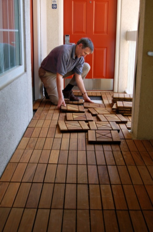 Lay Patio And Balcony With Wooden Tiles Use Wood Tiles For
