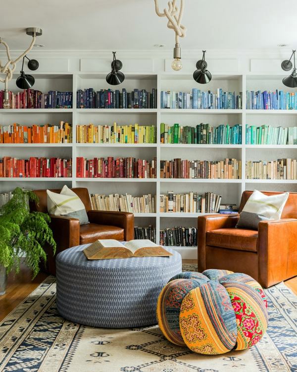 Bookshelves wood - inspiring ideas for a great home library
