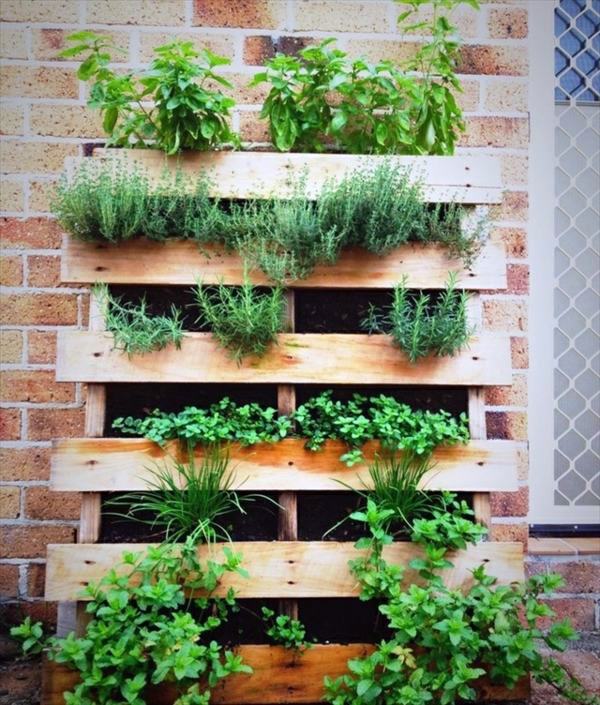 Create a vertical garden for your home by wooden panels