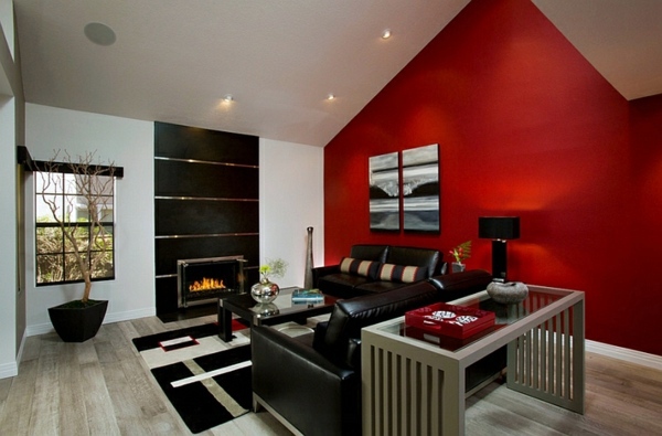Gorgeous Interior Design Ideas In Red Black White Interior