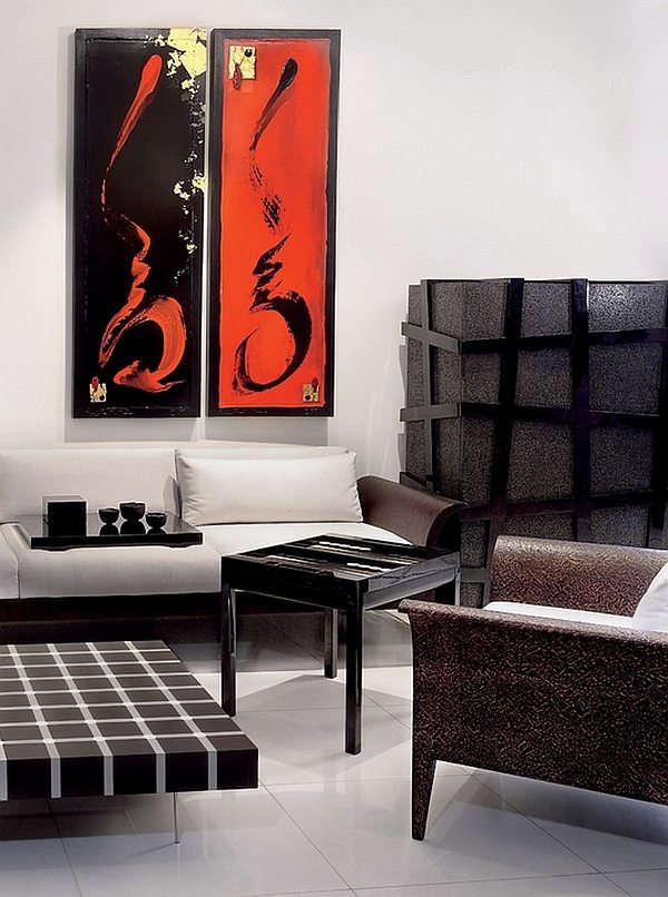 Gorgeous interior design ideas in Red-Black-White