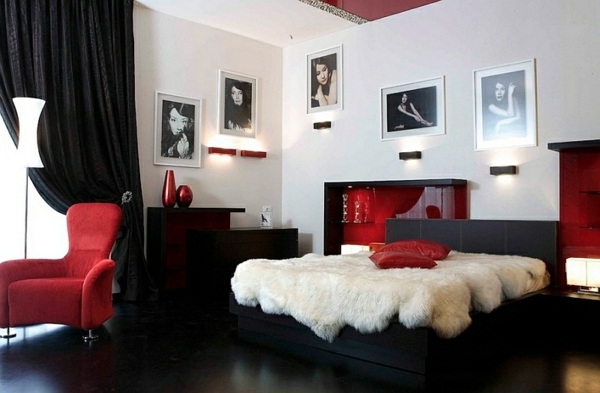 Gorgeous interior design ideas in Red-Black-White